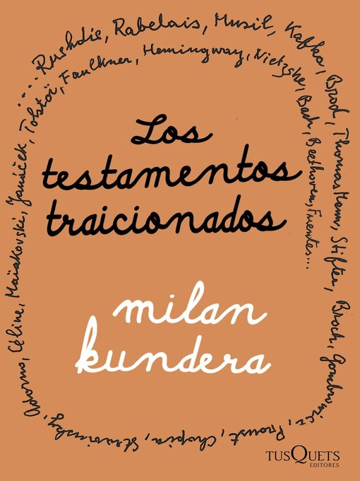 Title details for Los testamentos traicionados by Milan Kundera - Available
